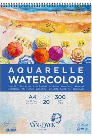 Van Dyck Sulu Boya Defteri 300 gr A4 20 Sayfa