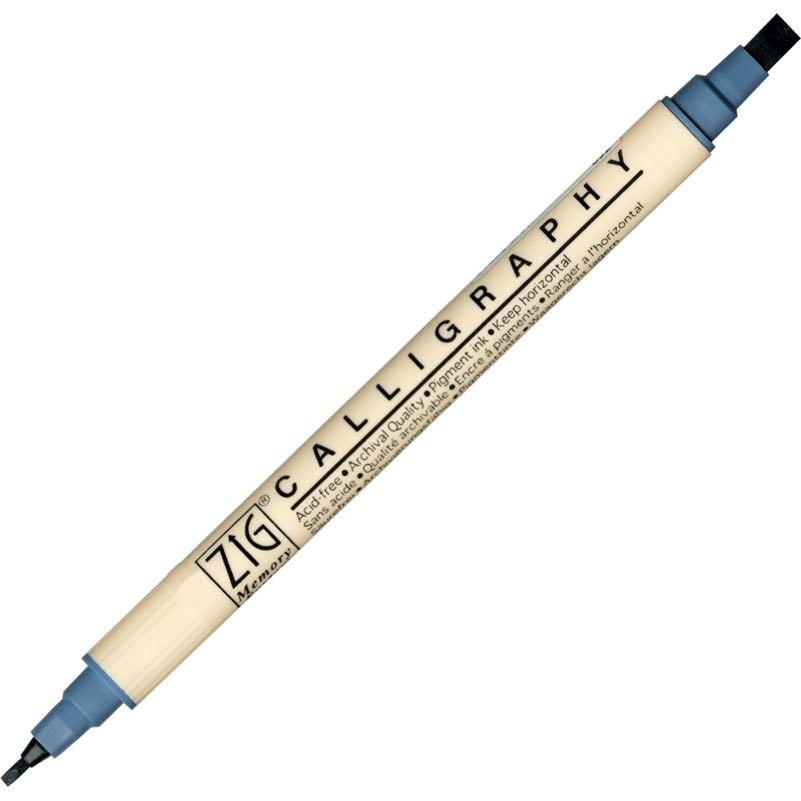 Zig Calligraphy Çift Uçlu Kaligrafi Kalemi 2 mm + 5 mm 092-Steel Gray