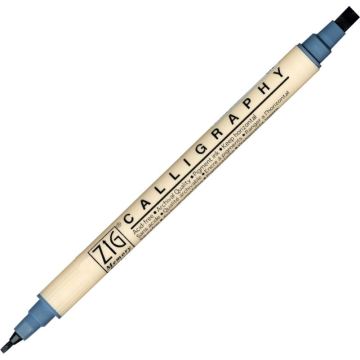 Zig Calligraphy Çift Uçlu Kaligrafi Kalemi 2 mm + 5 mm 092-Steel Gray