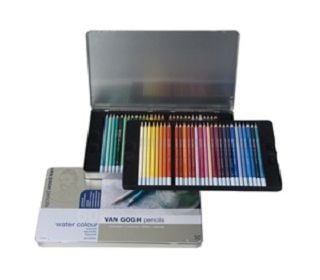 Van Gogh Watercolor Sulu Boya Kalemi Metal Kutu 60'lı