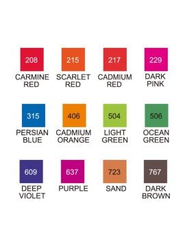 Zig Kurecolor Twin S Marker Kalem 12 Renk Set BRILLIANT COLORS