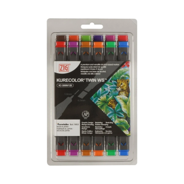 Zig Kurecolor Twin S Marker Kalem 12 Renk Set BRILLIANT COLORS