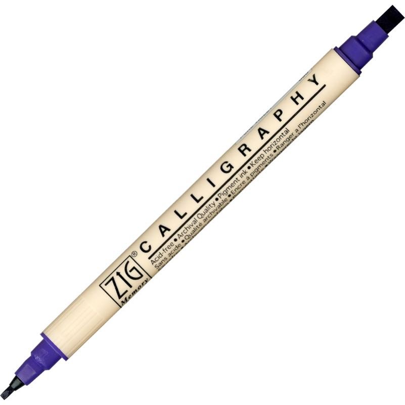 Zig Calligraphy Çift Uçlu Kaligrafi Kalemi 2 mm + 5 mm 080-Pure Violet