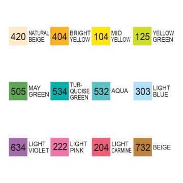 Zig Kurecolor Twin S Marker Kalem 12 Renk Set NATUREL COLORS