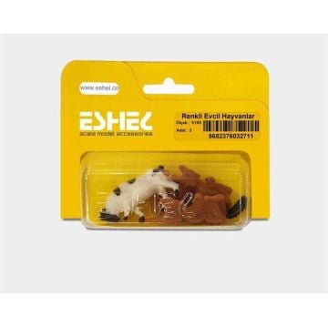 Eshel Maket Renkli Evcil Hayvanlar 3'lü Set 1/100
