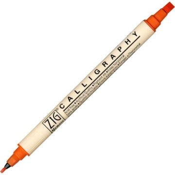 Zig Calligraphy Çift Uçlu Kaligrafi Kalemi 2 mm + 5 mm 070-Pure Orange