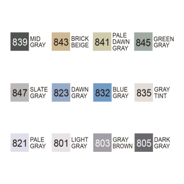 Zig Kurecolor Twin S Marker Kalem 12 Renk Set Gray Colors