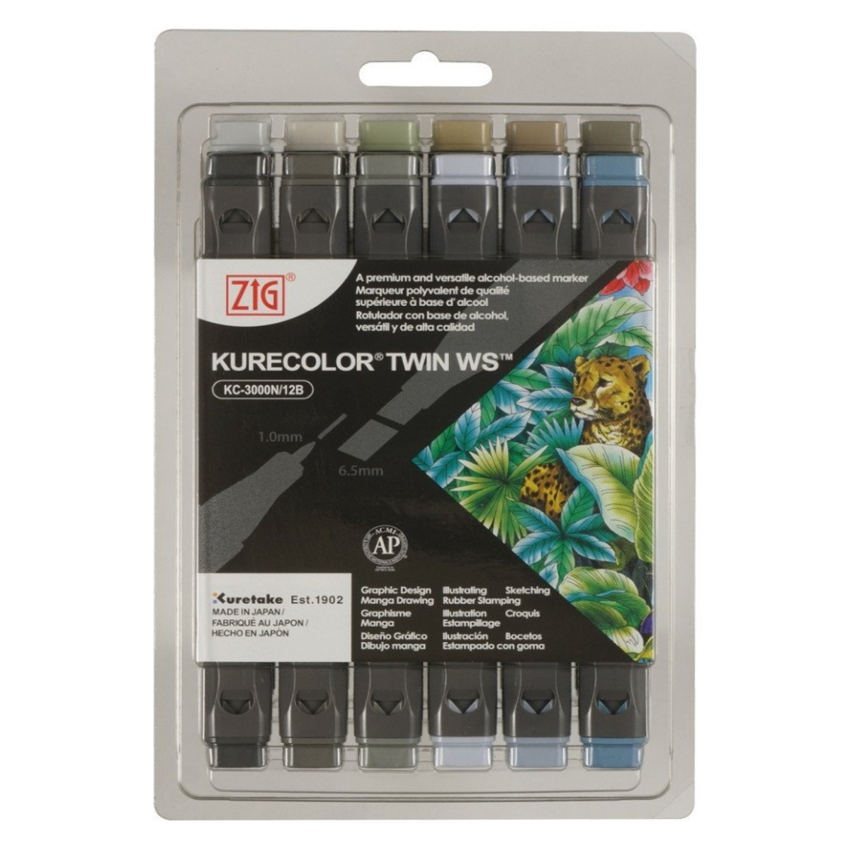 Zig Kurecolor Twin S Marker Kalem 12 Renk Set Gray Colors