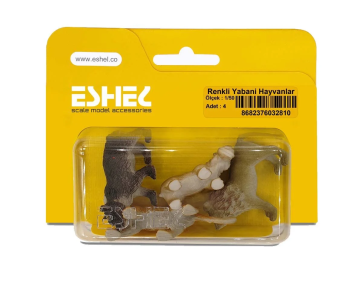 Eshel Maket Renkli Yabani Hayvanlar 4'lü Set 1/50