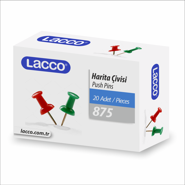 Lacco Harita Çivisi Renkli 20 Adet