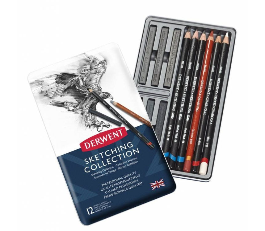 Derwent Sketching Collection Eskiz Koleksiyonu Teneke Kutu 12'li