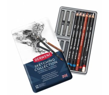 Derwent Sketching Collection Eskiz Koleksiyonu Teneke Kutu 12'li