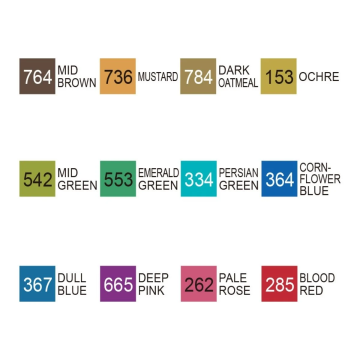 Zig Kurecolor Twin S Marker Kalem 12 Renk Set Dull Colors