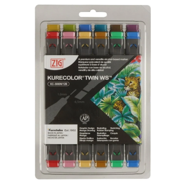 Zig Kurecolor Twin S Marker Kalem 12 Renk Set Dull Colors