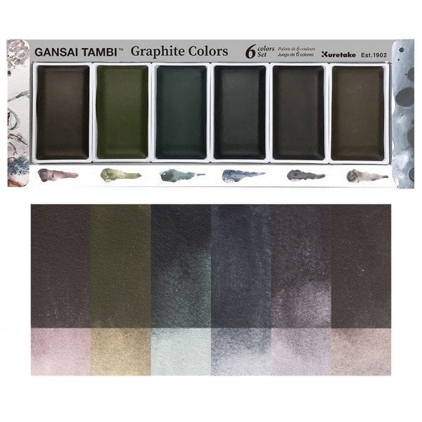Zig Kuretake Gansai Tambi Graphite Colors Sulu Boya 6 Renk