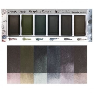 Zig Kuretake Gansai Tambi Graphite Colors Sulu Boya 6 Renk