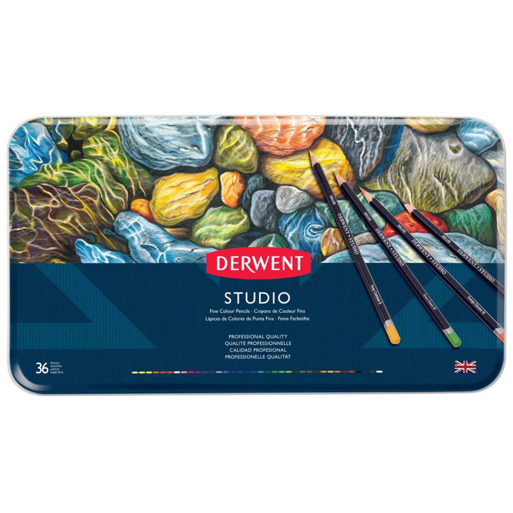 Derwent Studio Pencils Kuruboya Kalemi Metal Kutu 36'lı