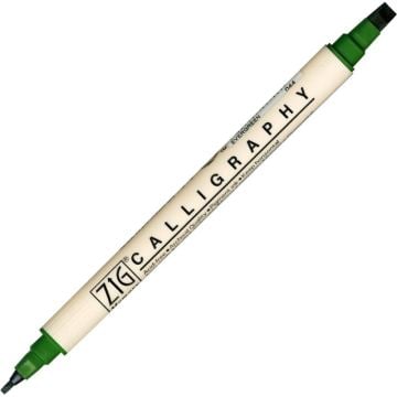 Zig Calligraphy Çift Uçlu Kaligrafi Kalemi 2 mm + 5 mm 044-Ever Green