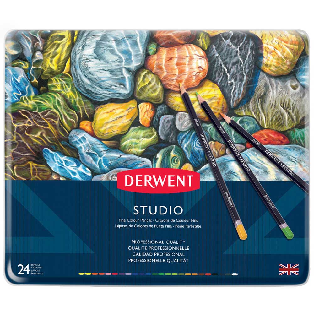 Derwent Studio Pencils Kuruboya Kalemi Metal Kutu 24'lü