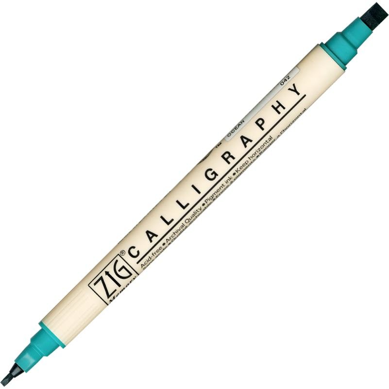 Zig Calligraphy Çift Uçlu Kaligrafi Kalemi 2 mm + 5 mm 042-Ocean
