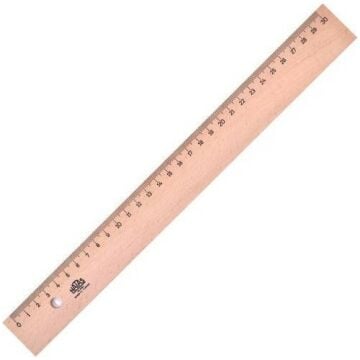 Hatas Tahta Cetvel 30 cm Demir Takviyeli