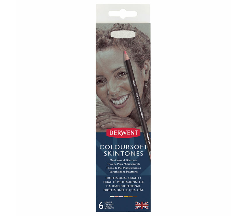 Derwent Coloursoft Pencils Skintones Yumuşak Kuruboya Kalemi Ten Renkleri Metal Kutu 6'lı