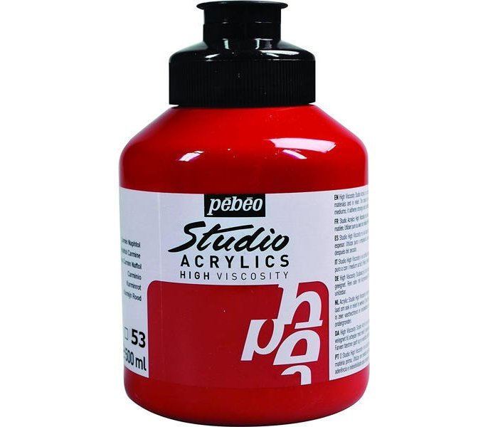 Pebeo Studio Akrilik Boya 500 ml 53 Dark Cadmium Red Hue