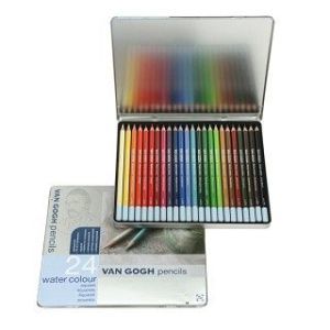 Van Gogh Watercolor Sulu Boya Kalemi Metal Kutu 24'lü