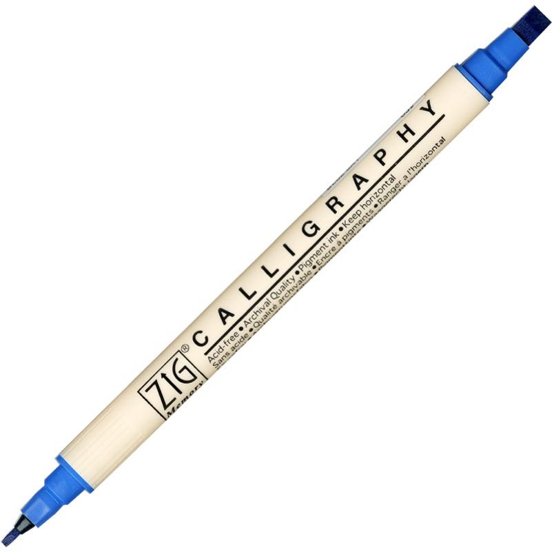 Zig Calligraphy Çift Uçlu Kaligrafi Kalemi 2 mm + 5 mm 032-Blue Jay