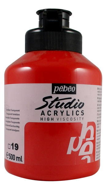 Pebeo Studio Akrilik Boya 500 ml 19 Transparent Vermilion