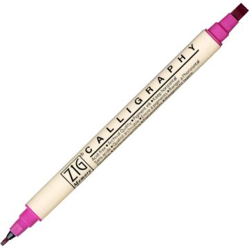Zig Calligraphy Çift Uçlu Kaligrafi Kalemi 2 mm + 5 mm 025-Pure Pink