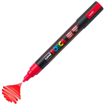 Uni Posca PC-5M Boyama Markörü 1.8-2.5 mm FOSFORLU KIRMIZI