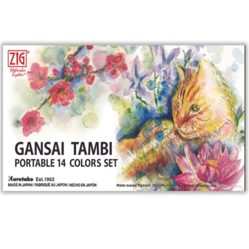Zig Gansai Tambi Taş Sulu Boya Seti 14 Renk Cep Tipi