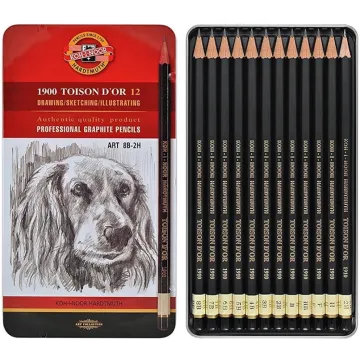 Koh-i Noor Toison D'or Profesyonel Dereceli Kalem Seti 8B-2H Metal Kutu