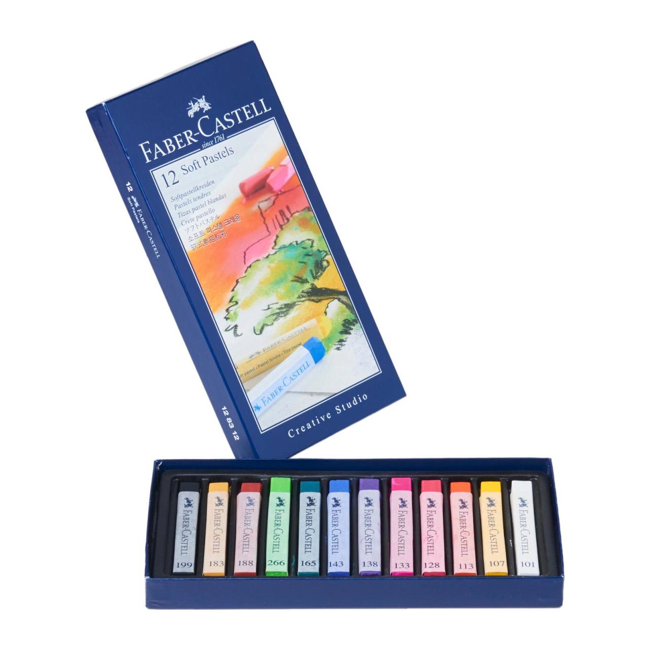 Faber Castell Creative Studio Toz (Soft) Pastel Boya 12 Renk Tam Boy