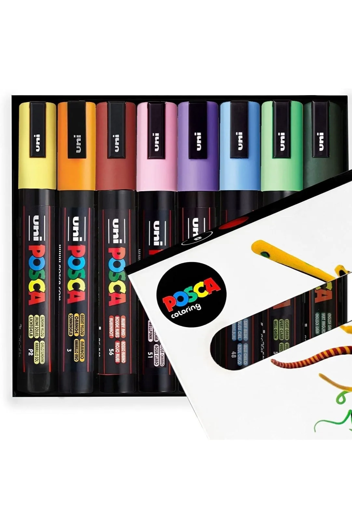 Uni Posca PC-5M Boyama Markörü 1.8-2.5 mm Botanik Renkler 8'li Set
