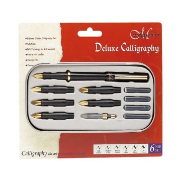Manuscript Deluxe Kaligrafi Seti Sol El Yan Kesik + 5 Yedek Uç + 4 Kartuş +  Pompa