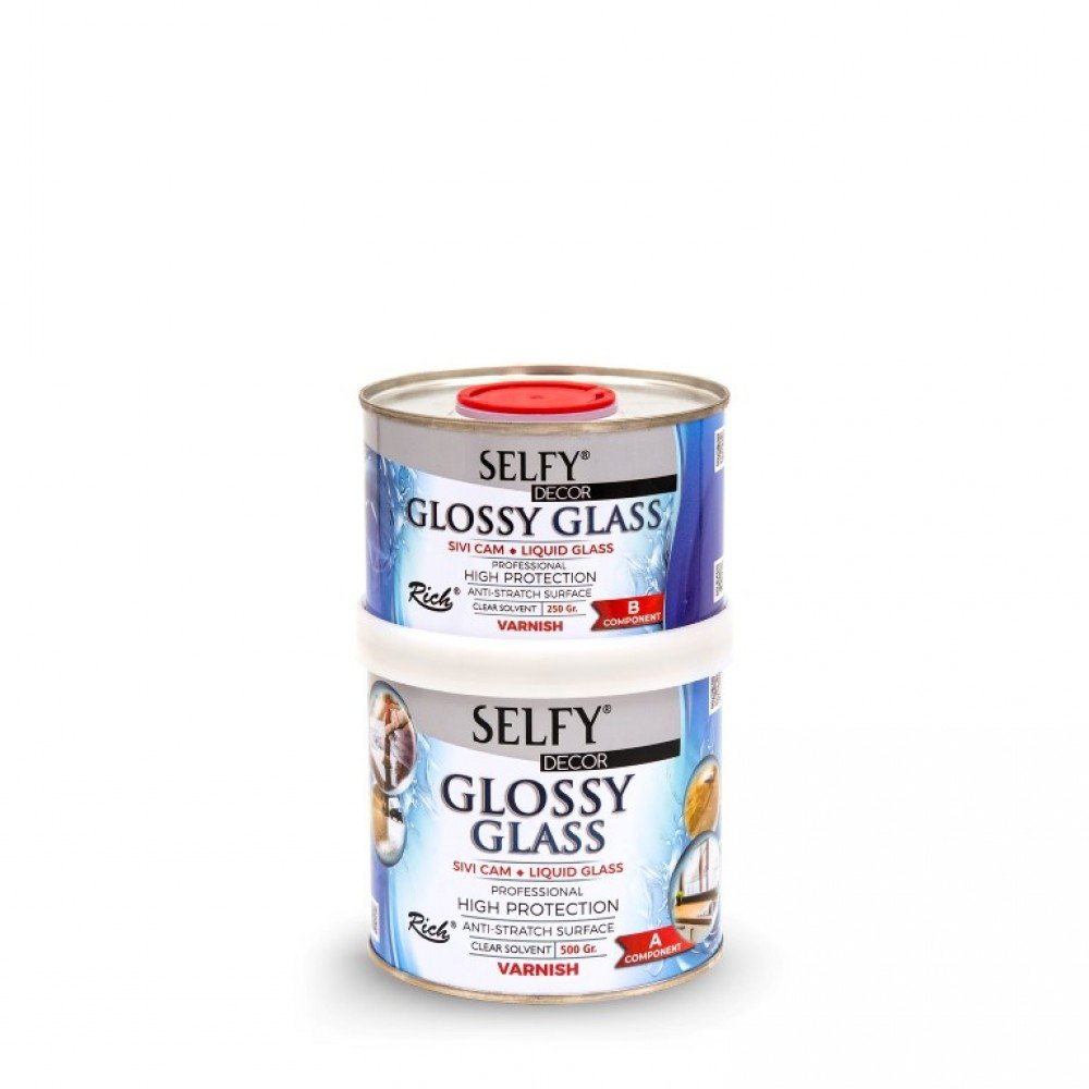 Rich Selfy Decor Glossy Glass Sıvı Cam Vernik 500+250ml
