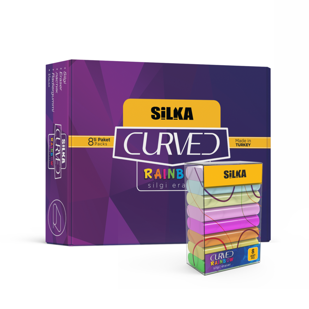 Silka Curved Rainbow Silgi 8'li