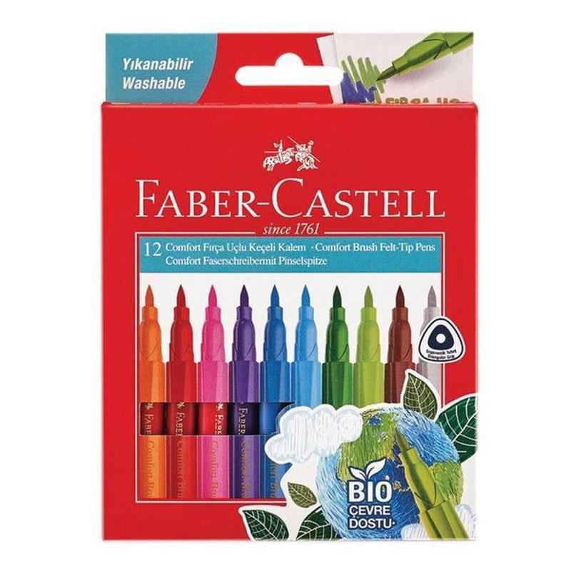 Faber Castell Comfort Fırça Uçlu Yıkanabilir Keçeli Kalem 12'li