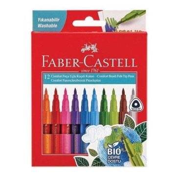 Faber Castell Comfort Fırça Uçlu Yıkanabilir Keçeli Kalem 12'li