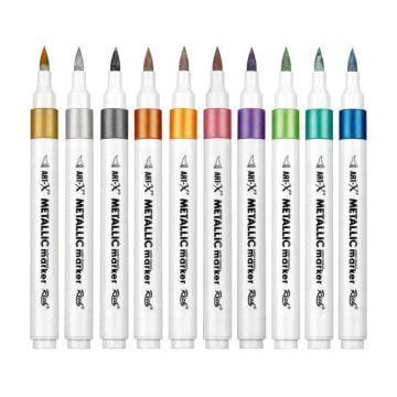 Rich Art-X Acrylic Metallic Marker Su Bazlı Yaldızlı Boyama Kalemi 10 Renk Set