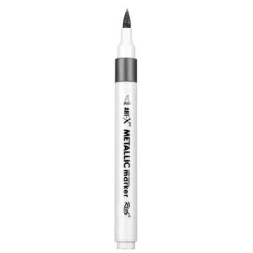 Rich Art-X Acrylic Metallic Marker Su Bazlı Yaldızlı Boyama Kalemi Metalik Siyah