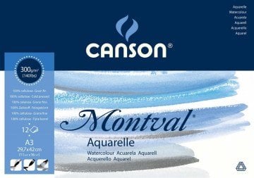 CANSON MONTVAL SULUBOYA BLOK 300 GR. 18*25 CM 12 SAYFA