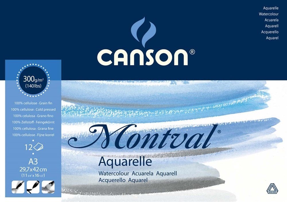 CANSON MONTVAL SULUBOYA BLOK 300 GR. A3 29*42 CM 12 SAYFA