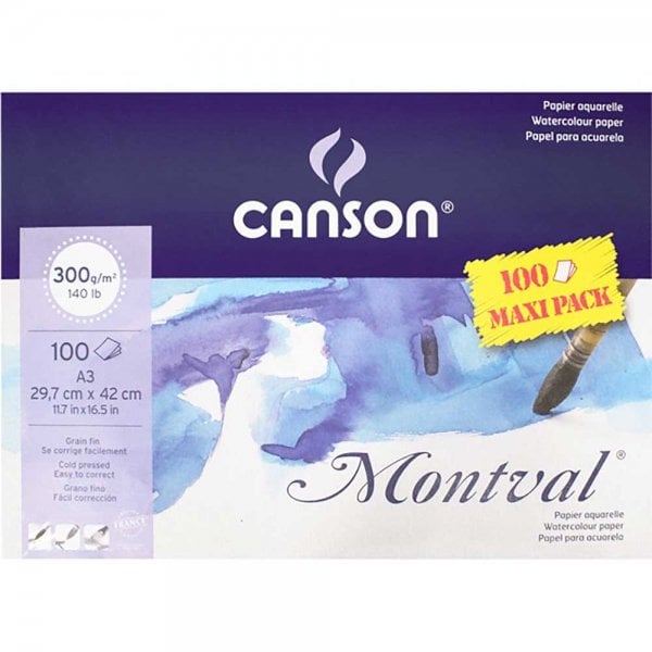 CANSON MONTVAL MAXİ PACK SULUBOYA BLOK 300 GR. A3 29,7*42 CM 100 SAYFA