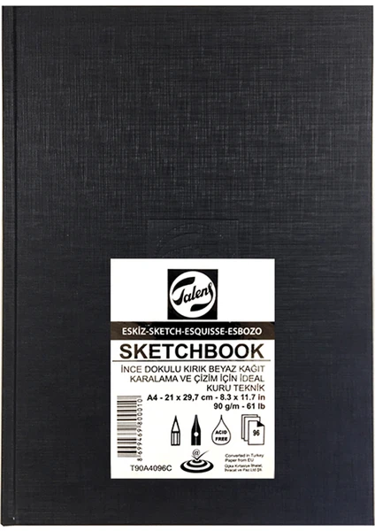Talens Sert Kapak Ciltli Eskiz Defteri 90 gr A4 96 yaprak