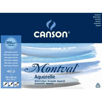 CANSON MONTVAL MAXİ PACK SULUBOYA BLOK 200 GR. 24*32 CM 40 SAYFA