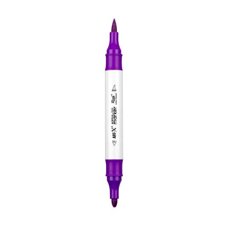 Rich Art-X Acrylic Duo Marker Çift Uçlu Su Bazlı Boyama Kalemi No:27 Eflatun