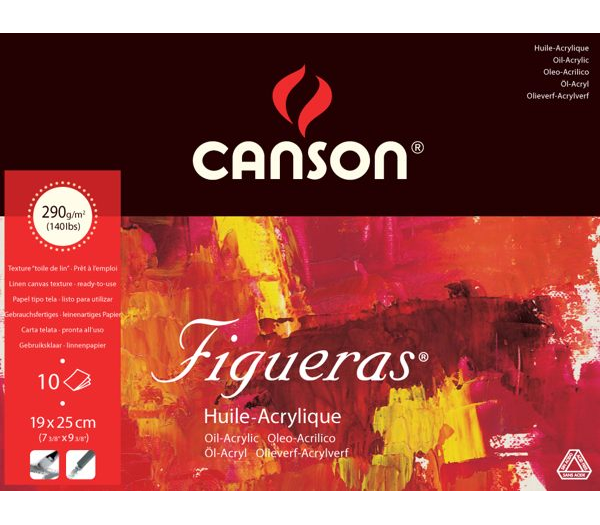 CANSON FİGUERAS TUVAL GÖRÜNÜMLÜ YAĞLIBOYA DEFTERİ 290 GR 19*25 CM 10 SAYFA
